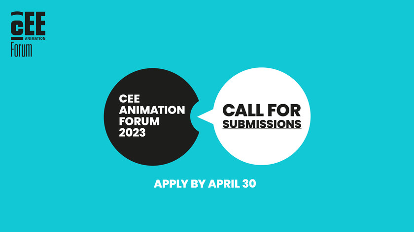 <span lang="en">CEE Animation Forum 2023. Call for submissions. Apply by April 30.</span> Illustrasjon.